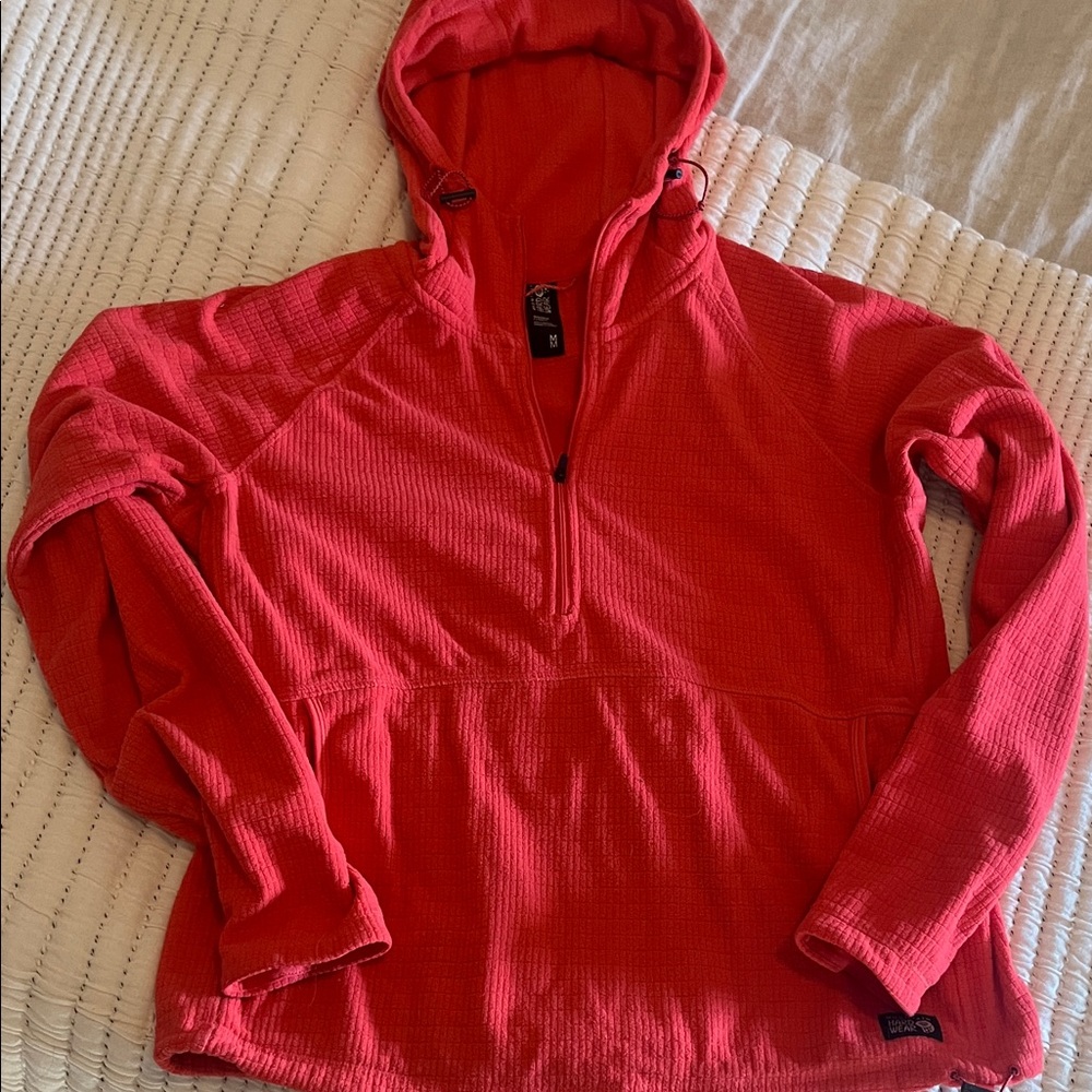 Mountain Hardware Grid Mid Layer Pink Hooded Pullover